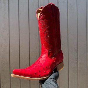 #20 Red Ostrich Finish Boot